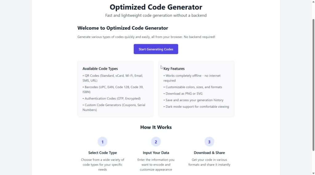 QR Code Generation Options